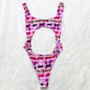 Chloe Rose Sexy Tie Dye One-piece Cut Out Swimsuit Monokini M